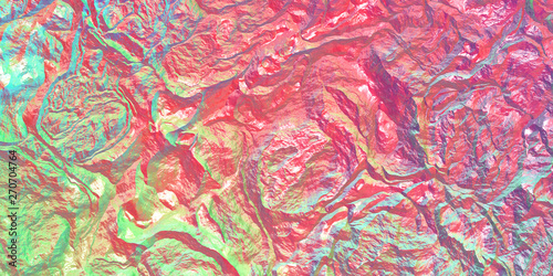 Holographic gradient background. Colored light on textured surface. Chameleon stone rock surface texture. photo