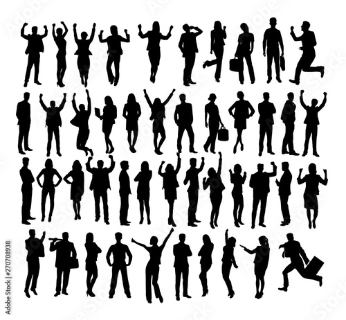 People Standing and Activity Silhouettes, art vector design 