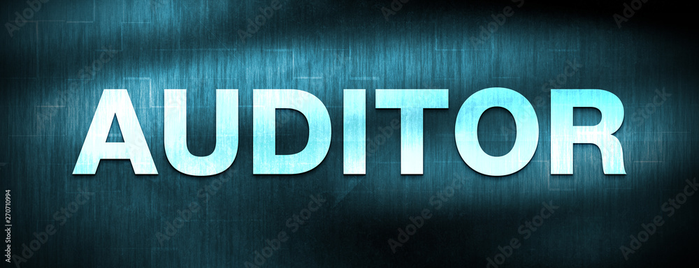 Auditor abstract blue banner background