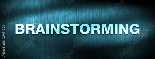 Brainstorming abstract blue banner background photo