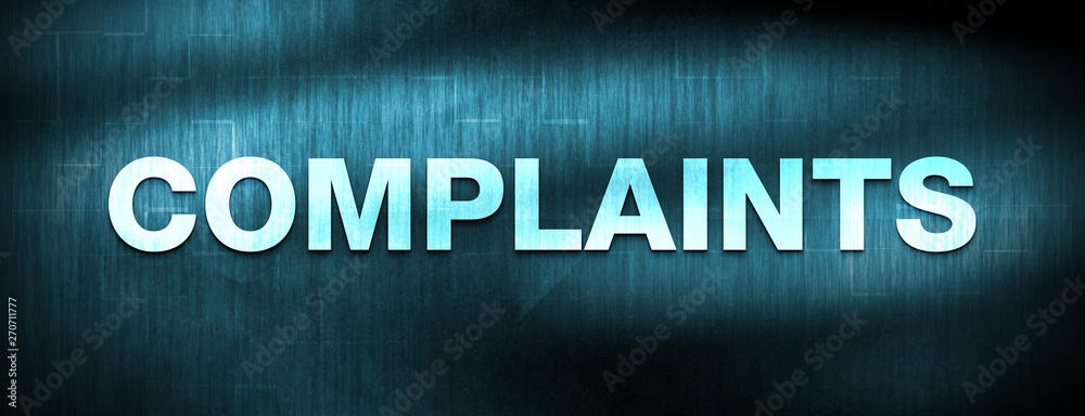 Complaints abstract blue banner background