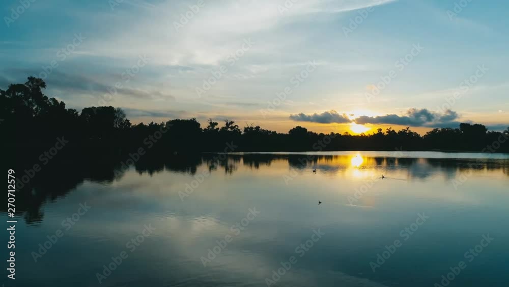 Sunrise over Lake panning right Sunrise over Lake panning right