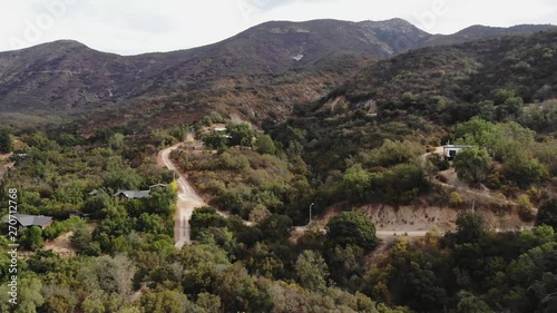 Curacaví Forest upper and back drone shot, fall season photo