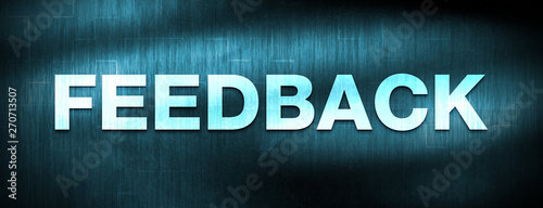 Feedback abstract blue banner background