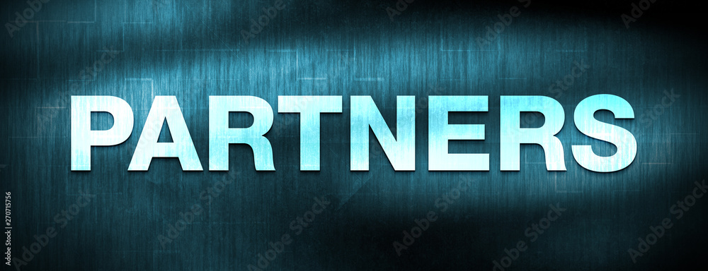 Partners abstract blue banner background