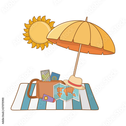 summer vacation relax cartoon vector illustration