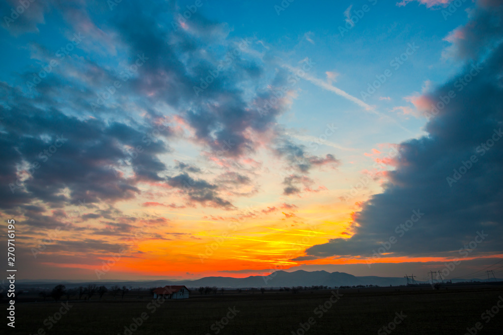 Fototapeta premium sunset in the sky