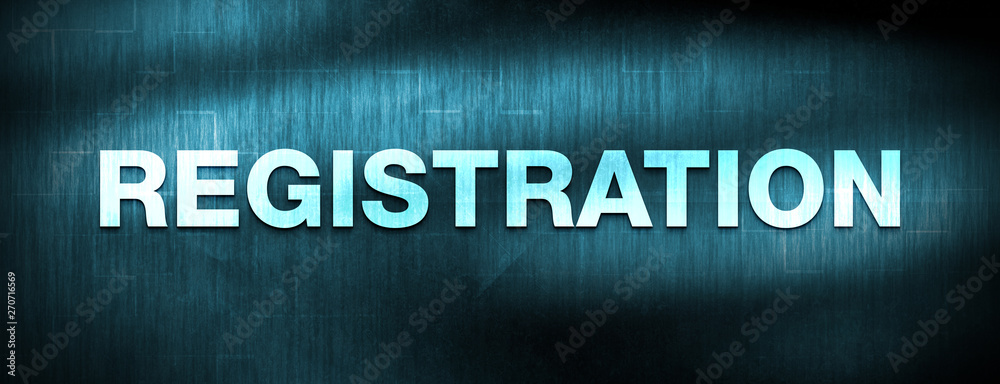 Registration abstract blue banner background