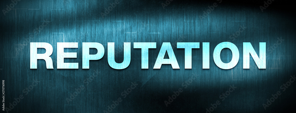 Reputation abstract blue banner background