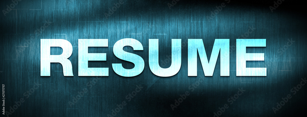 Resume abstract blue banner background
