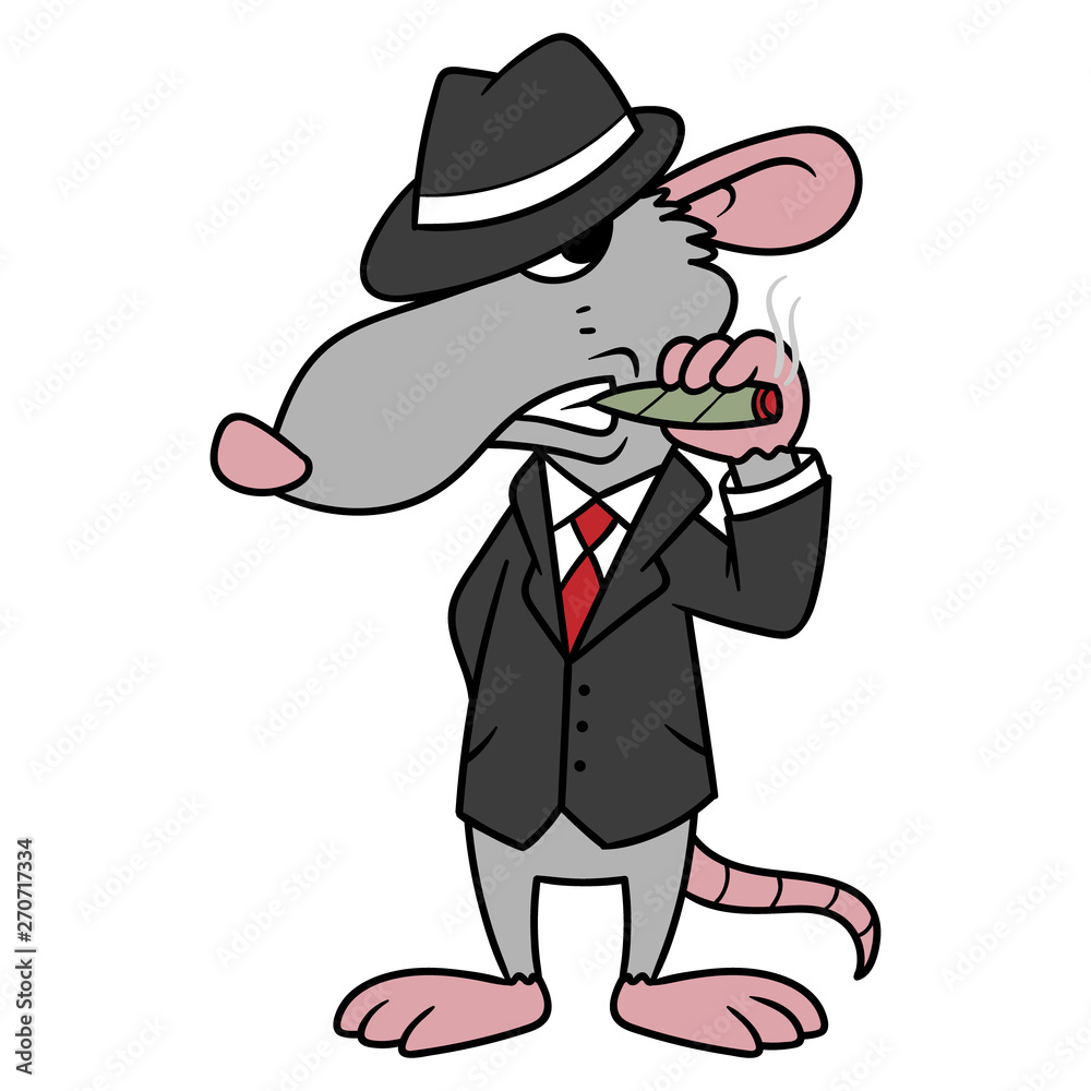 Cartoon Gangster Rat Vector Illustration Stock Vector | Adobe Stock