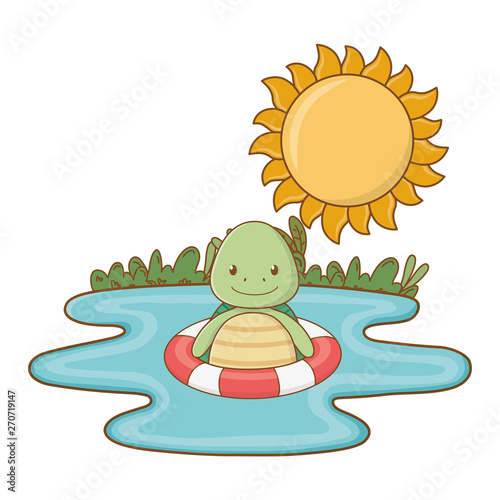 cute animal enjoying summer vacations