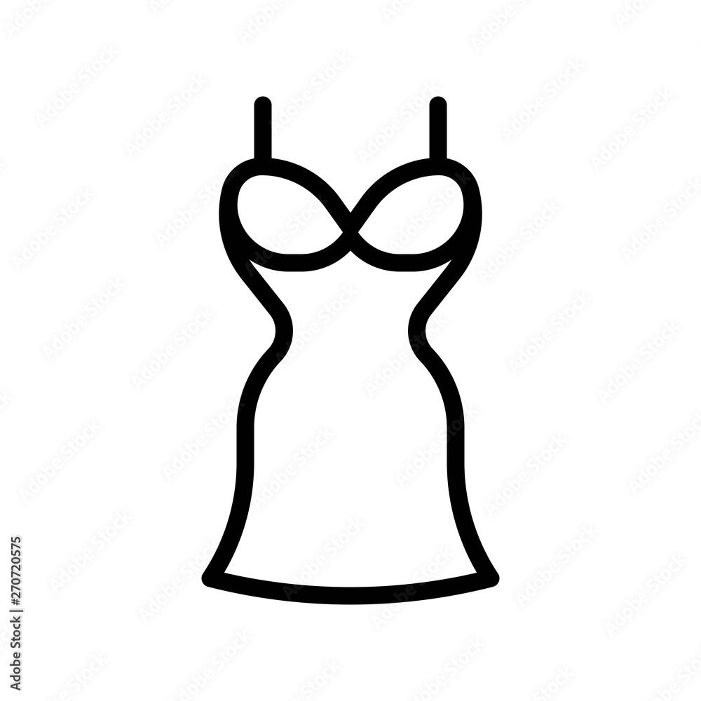 Women dress vector illustration, line style icon Women dress vector illustration, line style icon