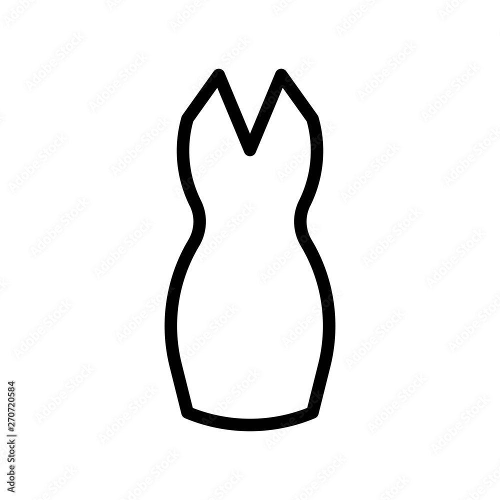 Women dress vector illustration, line style icon Women dress vector illustration, line style icon