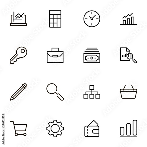 Accounting line icon set. Collection of high quality black outline logo for web site design and mobile apps. Vector illustration on a white background