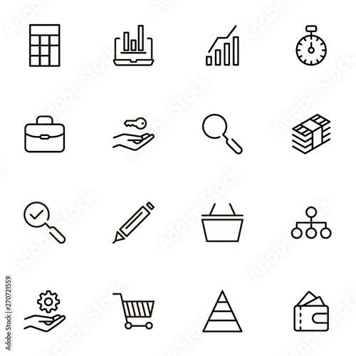 Accounting line icon set. Collection of high quality black outline logo for web site design and mobile apps. Vector illustration on a white background