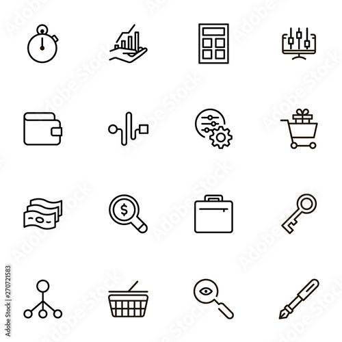 Accounting line icon set. Collection of high quality black outline logo for web site design and mobile apps. Vector illustration on a white background