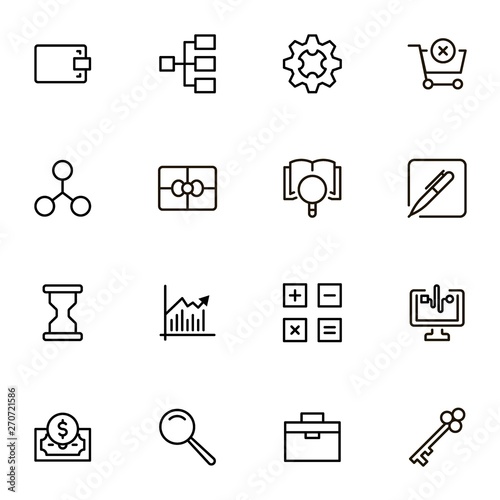 Accounting line icon set. Collection of high quality black outline logo for web site design and mobile apps. Vector illustration on a white background