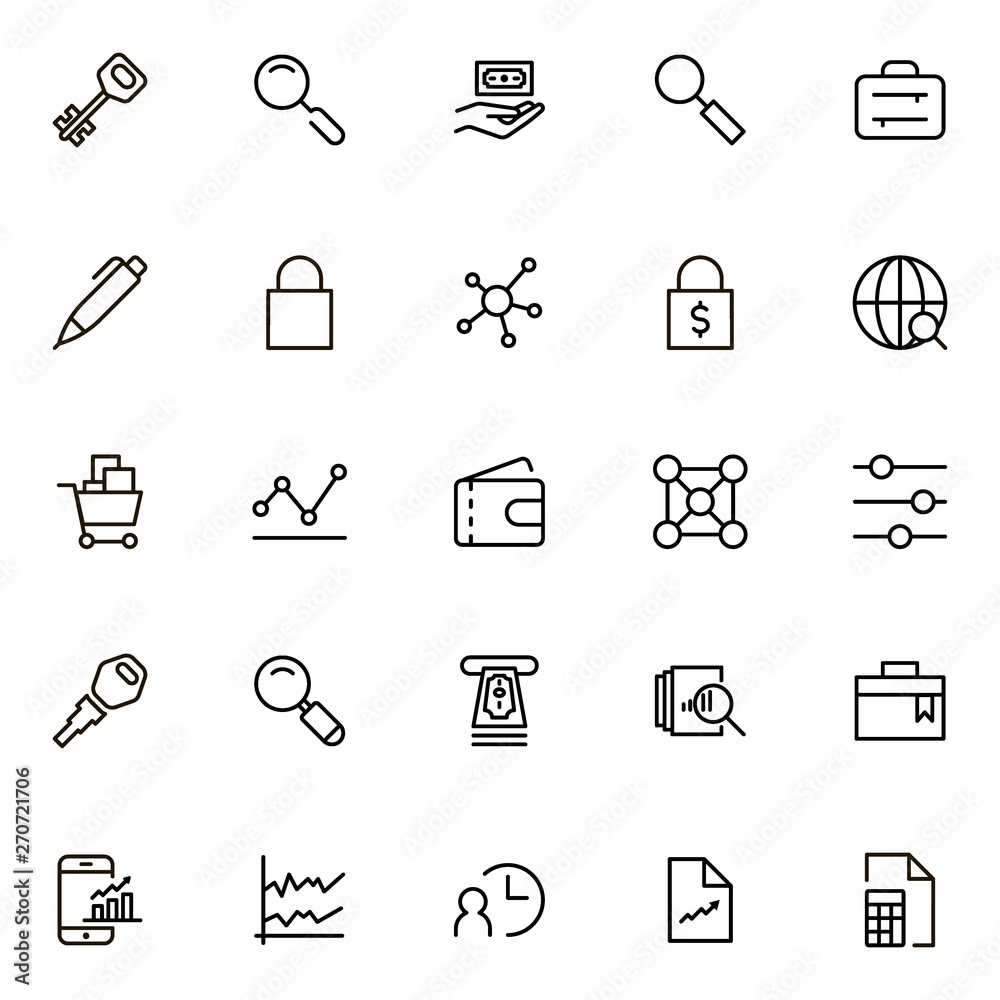 Accounting line icon set. Collection of high quality black outline logo for web site design and mobile apps. Vector illustration on a white background Accounting line icon set. Collection of high quality black outline logo for web site design and mobile apps. Vector illustration on a white background
