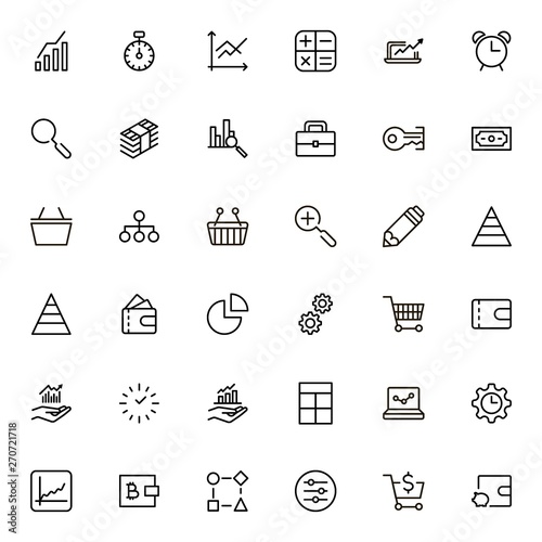 Accounting line icon set. Collection of high quality black outline logo for web site design and mobile apps. Vector illustration on a white background