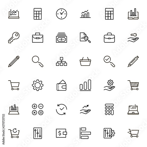 Accounting line icon set. Collection of high quality black outline logo for web site design and mobile apps. Vector illustration on a white background