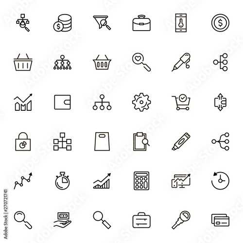 Accounting line icon set. Collection of high quality black outline logo for web site design and mobile apps. Vector illustration on a white background