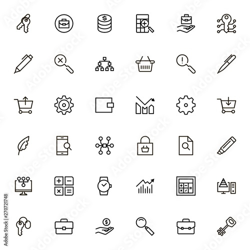 Accounting line icon set. Collection of high quality black outline logo for web site design and mobile apps. Vector illustration on a white background