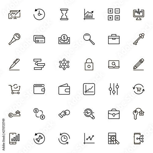 Accounting line icon set. Collection of high quality black outline logo for web site design and mobile apps. Vector illustration on a white background