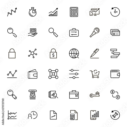 Accounting line icon set. Collection of high quality black outline logo for web site design and mobile apps. Vector illustration on a white background