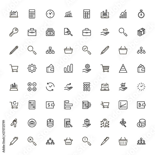 Accounting line icon set. Collection of high quality black outline logo for web site design and mobile apps. Vector illustration on a white background