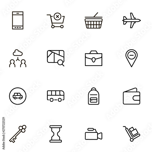 Booking hotel line icon set. Collection of high quality black outline logo for web site design and mobile apps. Vector illustration on a white background