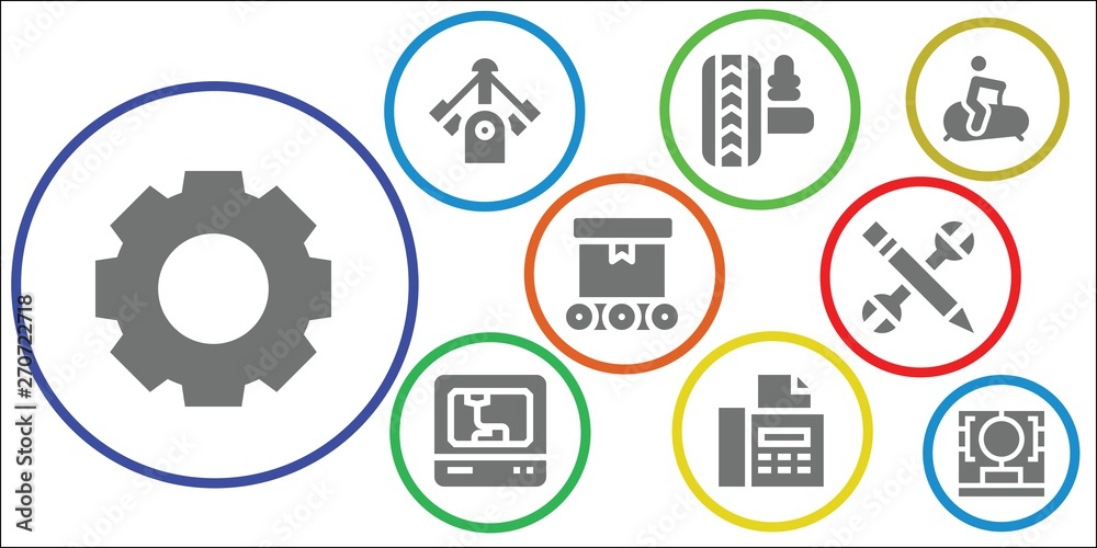 machine icon set machine icon set