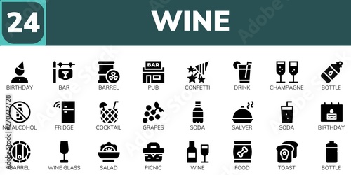 wine icon set