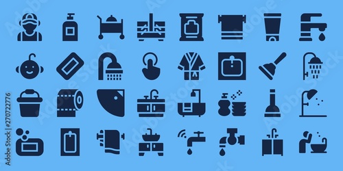 bath icon set