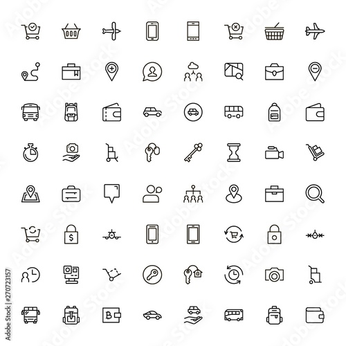 Booking hotel line icon set. Collection of high quality black outline logo for web site design and mobile apps. Vector illustration on a white background
