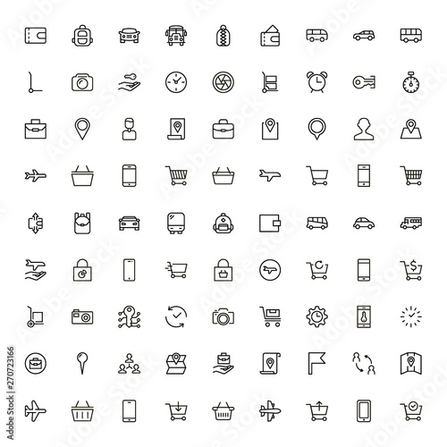 Booking hotel line icon set. Collection of high quality black outline logo for web site design and mobile apps. Vector illustration on a white background