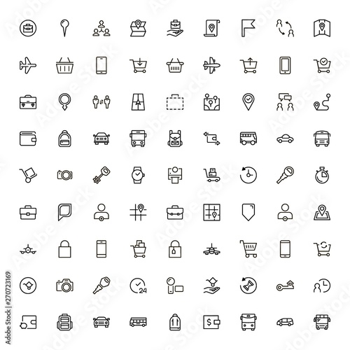 Booking hotel line icon set. Collection of high quality black outline logo for web site design and mobile apps. Vector illustration on a white background