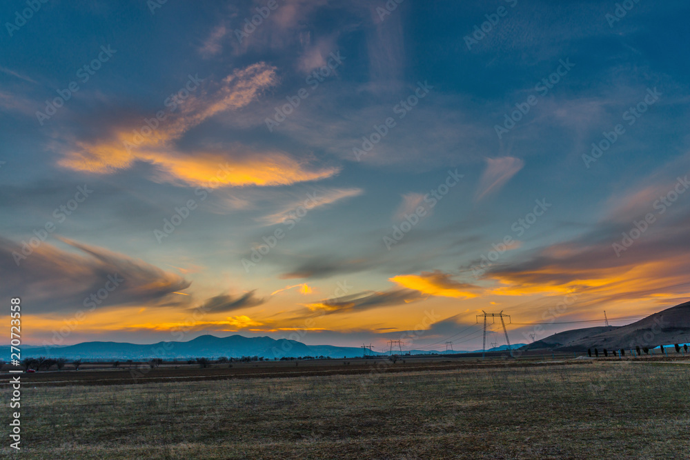 Clouds at the sunset