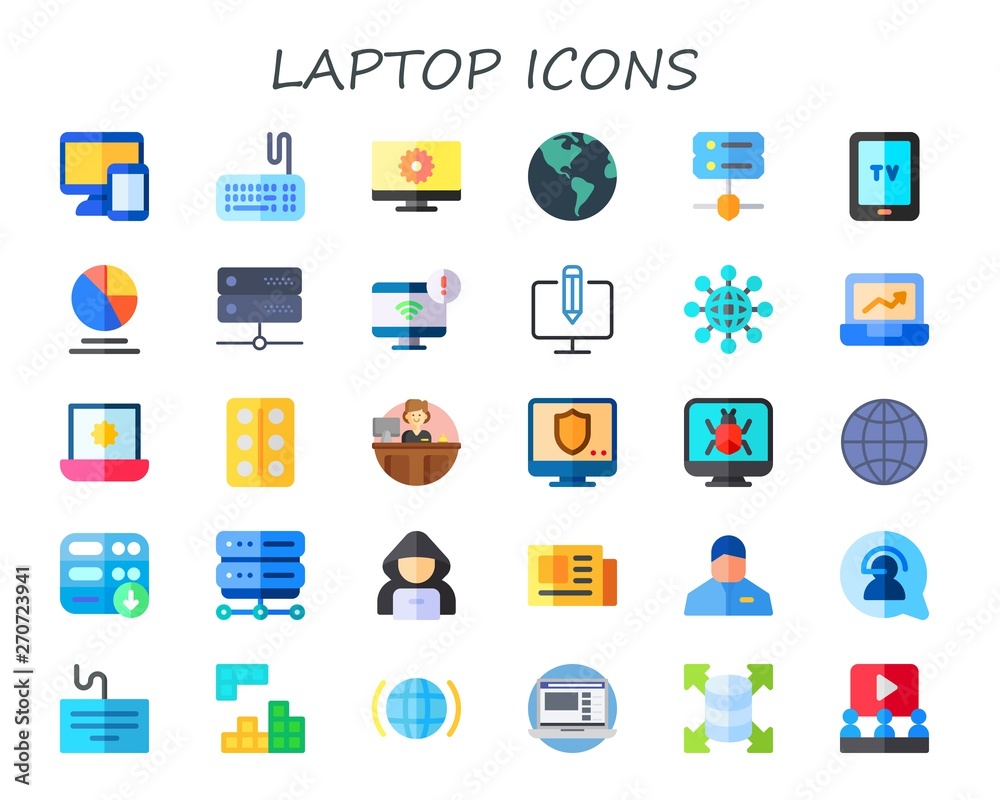 laptop icon set