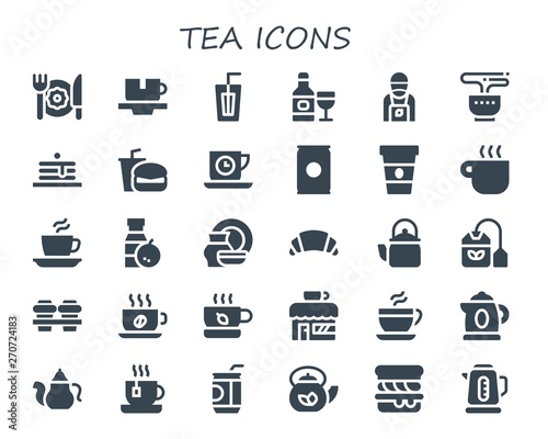 tea icon set