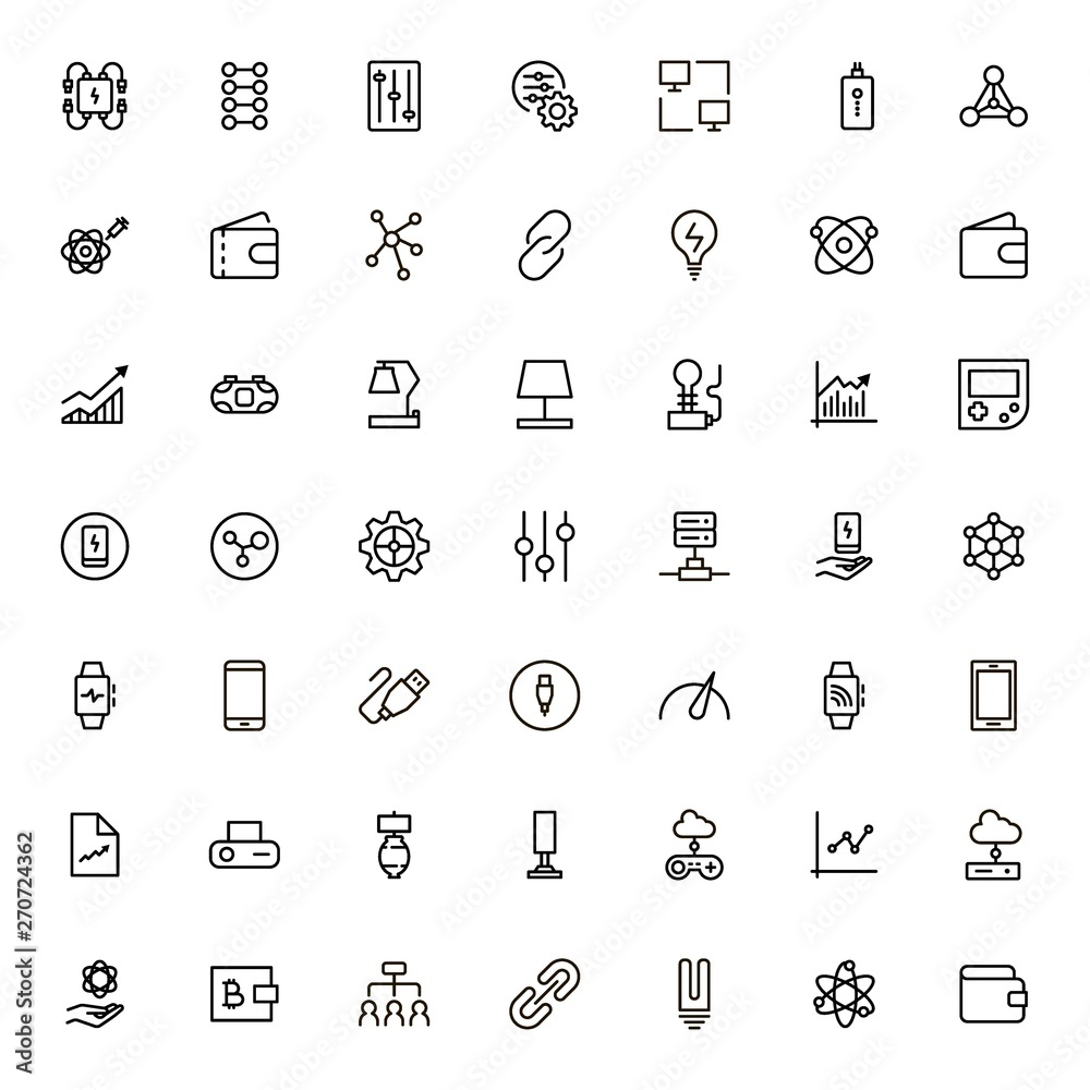 Electronic station line icon set. Collection of high quality black outline logo for web site design and mobile apps. Vector illustration on a white background Electronic station line icon set. Collection of high quality black outline logo for web site design and mobile apps. Vector illustration on a white background