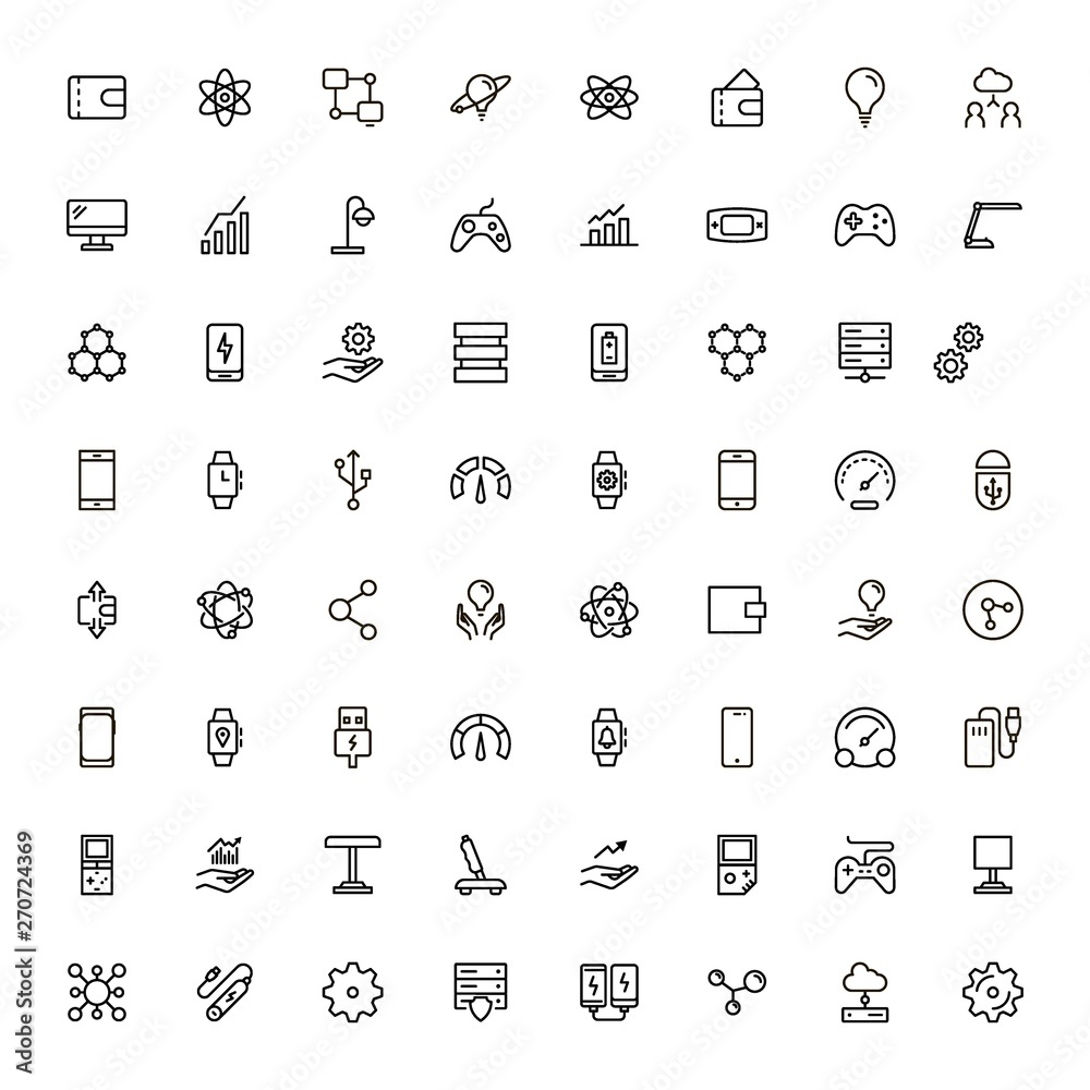 Electronic station line icon set. Collection of high quality black outline logo for web site design and mobile apps. Vector illustration on a white background Electronic station line icon set. Collection of high quality black outline logo for web site design and mobile apps. Vector illustration on a white background