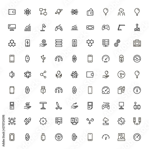 Electronic station line icon set. Collection of high quality black outline logo for web site design and mobile apps. Vector illustration on a white background