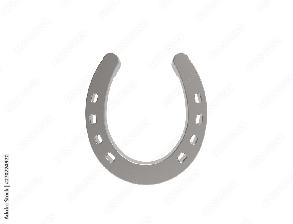 3D rendering of a horseshoe isolated in studio background 3D rendering of a horseshoe isolated in studio background