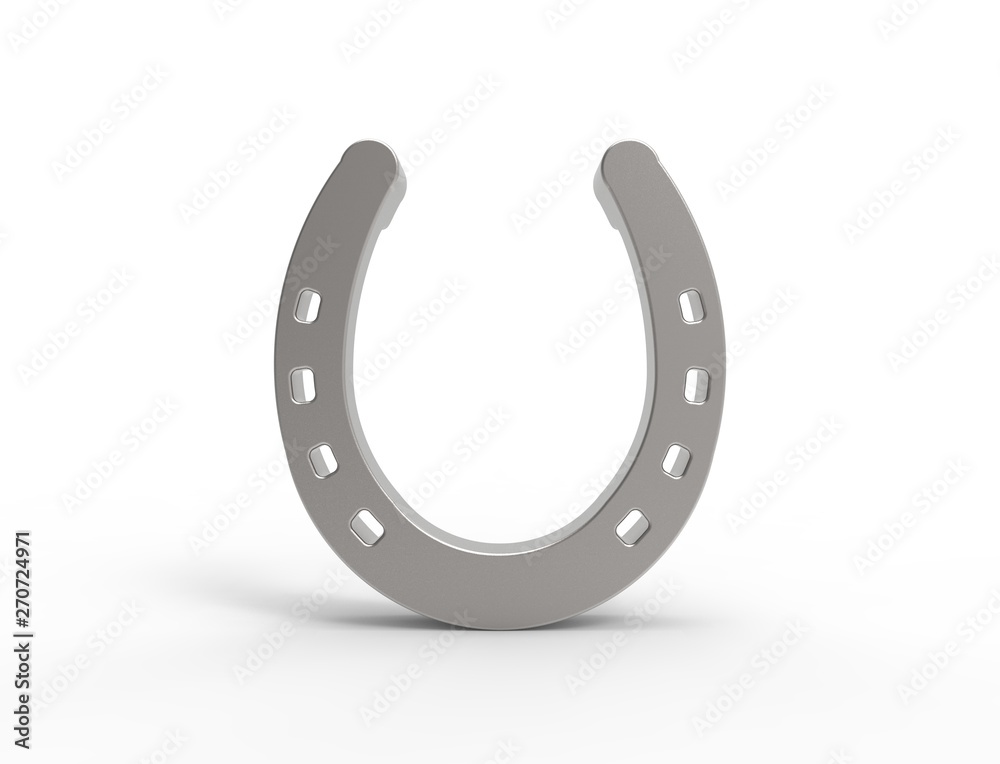 3D rendering of a horseshoe isolated in studio background 3D rendering of a horseshoe isolated in studio background
