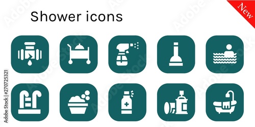 shower icon set