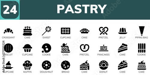 pastry icon set