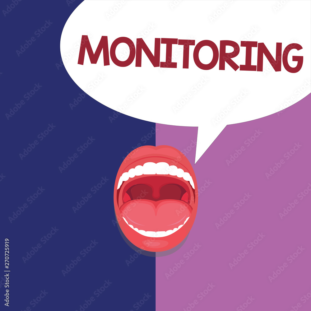 Fototapeta premium Text sign showing Monitoring. Conceptual photo Observe check progress quality of something over a period of time.