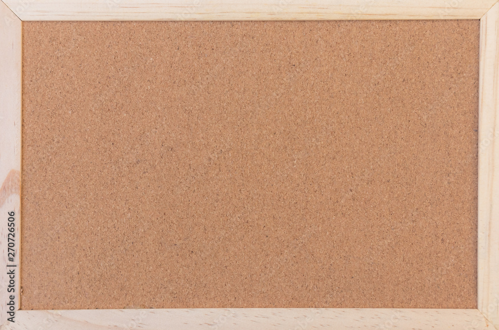 Fototapeta premium Classical plain brown cork board. Free copy space for text. Empty board background.