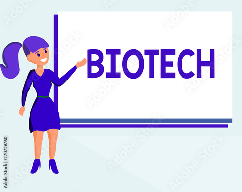 Text sign showing Biotech. Conceptual photo Study Analysis biological processes Genetic manipulation Science. © Artur